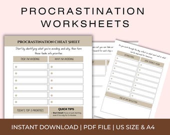 Procrastination Cheat Sheet: Daily Productivity Planner (Printable PDF)