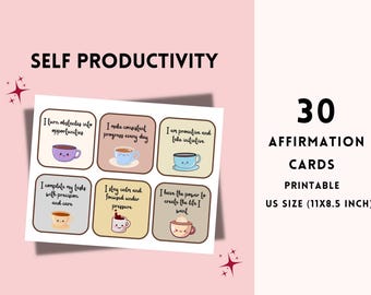 Printable Affirmation Cards, Self productivity quotes, Self motivation quotes, motivational quotes, Positivity quotes
