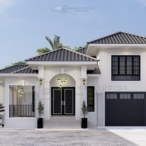 MSD 003G | Garageconcept huis |  Slaapkamers 4 Badkamers |  Huisontwerp | 3D-huis | Modern huis | Architectuurontwerp | Huisontwerp