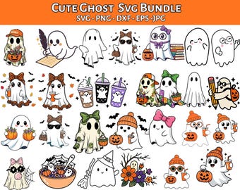 Halloween-Geist SVG-Bundle | Kawaii Clipart (digitale Dateien)