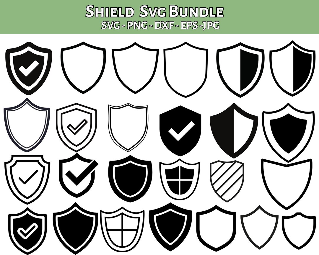 Shield SVG Bundle: Badges, Silhouette Cut Files (digital Download) - Etsy