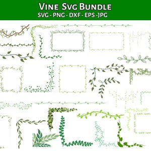 Vine Silhouette SVG: Leaf Vines Vector Graphics (PNG, DXF)