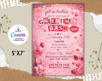 Editable Burn Book Galentine's Day Invitation, Girls Party (PDF)