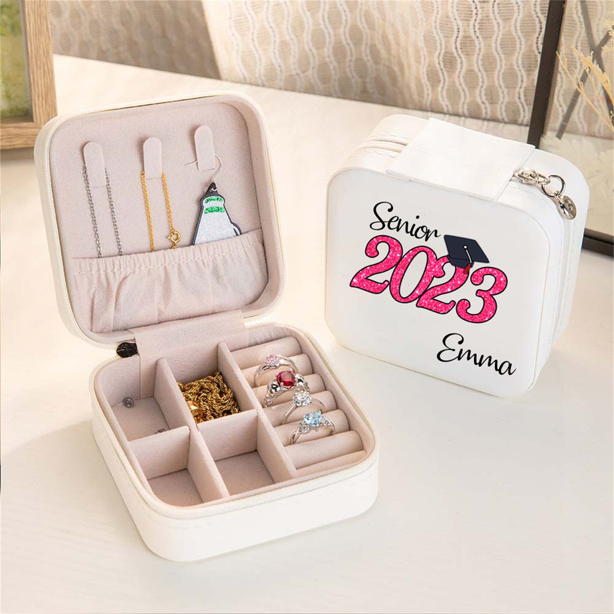 Bird in Bag – Jewelry Storage Box – White Fashion College Dorm Essential,  Stuff Bag Earring Nail Charm Organizer