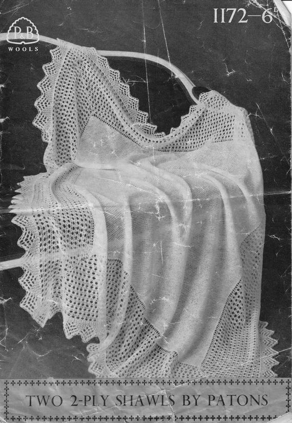 Vintage Baby Shawl Knitting Pattern PDF: Patons Beehive Lace