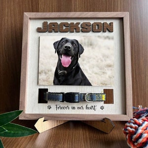 Memorial Pet Collar Sign, Dog Memorial Wood Frame With Collar Holder, Dog Memorial Gifts, Pet Loss Gifts, Pet Sympathy Gift, Pet Loss Gift