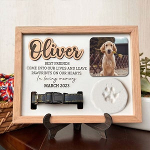 Memorial Pet Collar Sign, Loss of Dog, Puppy Memorial Wood Frame With Collar Holder, Dog Memorial Gifts, Pet Loss Gifts, Pet Sympathy Gift