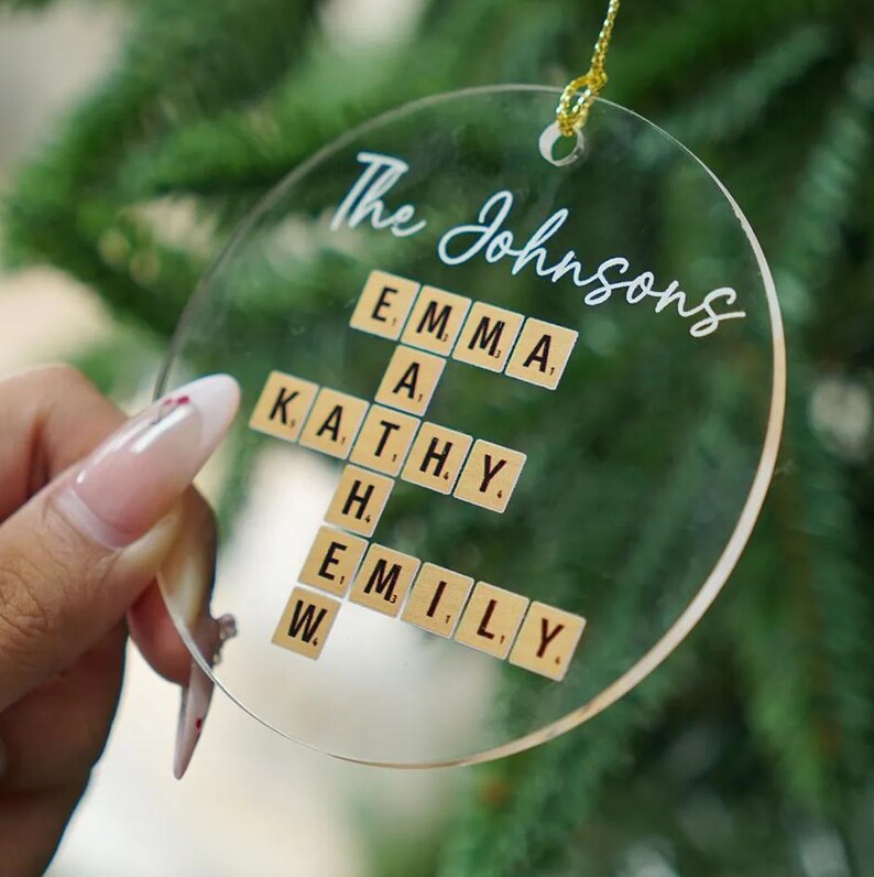 Scrabble Personalized Christmas Ornament,the Family Crossword Puzzle