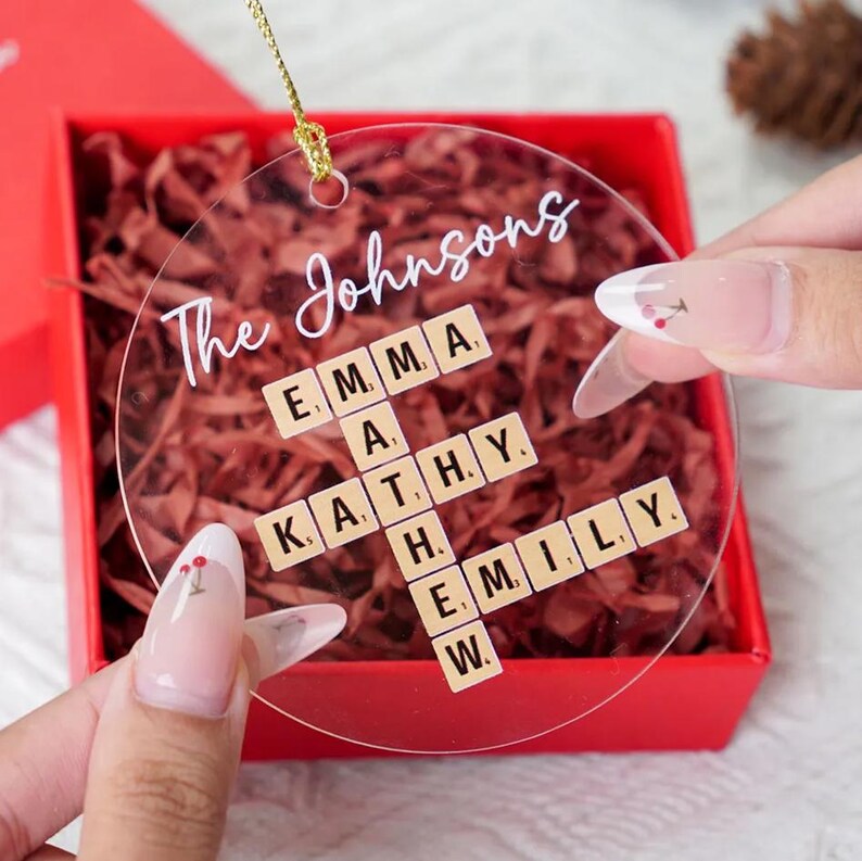 Scrabble Personalized Christmas Ornament,the Family Crossword Puzzle