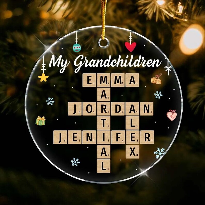 Scrabble Personalized Christmas Ornament,the Family Crossword Puzzle