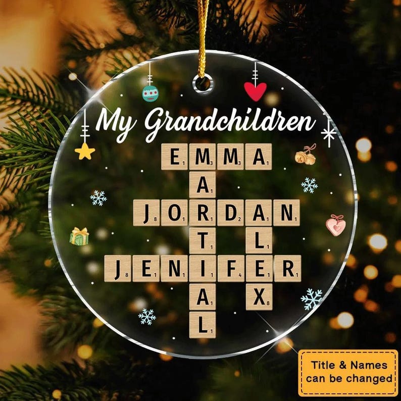 Scrabble Personalized Christmas Ornament,the Family Crossword Puzzle