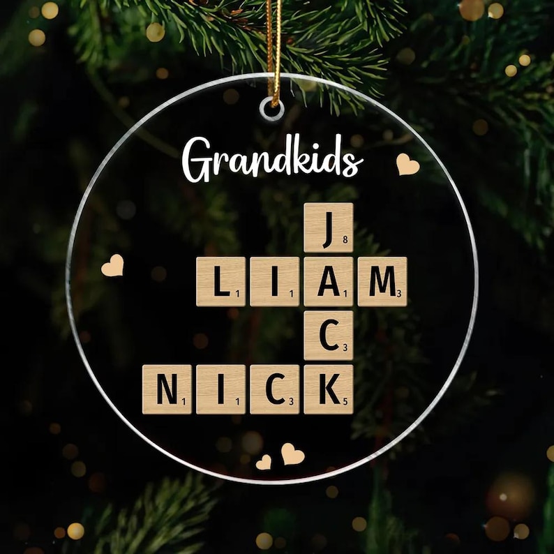 Scrabble Personalized Christmas Ornament,the Family Crossword Puzzle