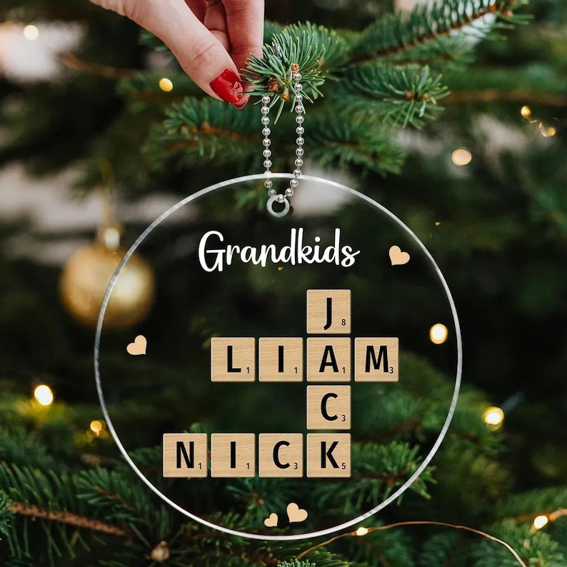 Scrabble Personalized Christmas Ornament,the Family Crossword Puzzle