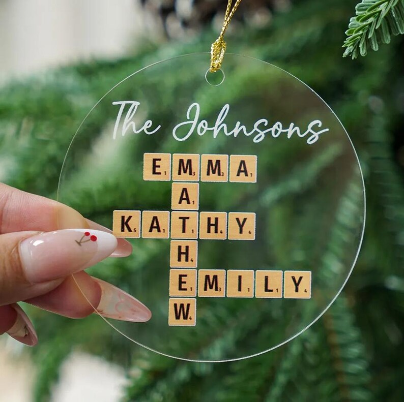 Scrabble Personalized Christmas Ornament,the Family Crossword Puzzle