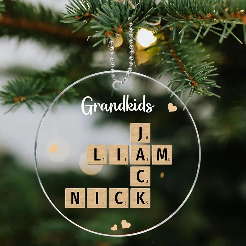 Scrabble Personalized Christmas Ornament,the Family Crossword Puzzle