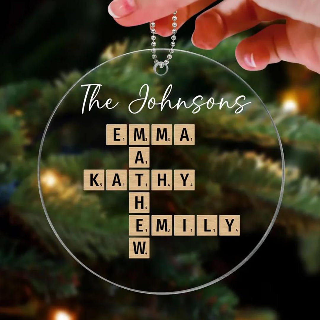 Scrabble Personalized Christmas Ornament,the Family Crossword Puzzle