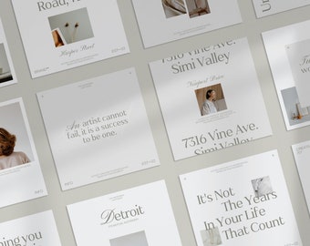 Creme Canva Social Templates | Business Instagram Templates | Minimal Luxury Templates | Neutral Templates