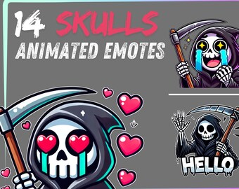 12 Animated Funny Reaper Emotes Pack, Animated Twitch Emotes Pack ...