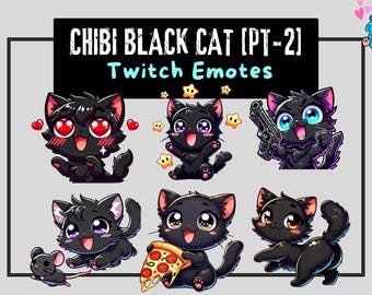 10 Twitch Emotes Chibi Cat Pt-2 | Emotes Twitch | Chibi Emotes | Cat Emotes | Discord Emotes | Kick Emotes | Stream Emote | Twitch Overlay