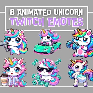 8 Funny Animated Emotes | Twitch Emotes | Emotes Twerk | Animated Twitch Emotes | Custom Emotes | Unicorn Emotes | Twitch Emotes Animated