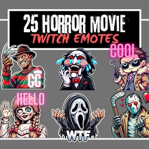 25 Halloween Emotes | Twitch Emotes | Horror Movie Emotes | Emotes Pack | Discord Emotes | Custom Emotes | Twitch Emote | Emotes Twitch