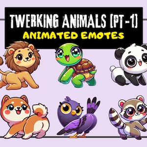 10 Animated Twerk Emotes | Twitch Emotes Animated | Animated Emotes | Animated Twitch Emotes | Emote Twerk | Animals Twerk | Twerking Animal