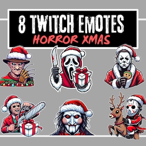 8 Horror Movie Emotes for Twitch | Christmas Emotes | Twitch Emotes | Christmas Emotes Twitch | Emotes Twitch | Xmas Emotes | Horror Emotes