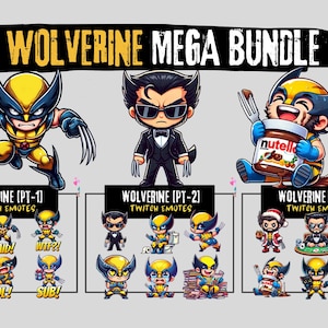 Wolverine Mega Bundle Twitch Emotes | Emotes Twitch | Chibi Emotes | Text Emotes | Discord Emotes | Kick Emotes | Stream Pack | Wolverine