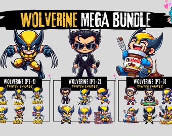 36 Chibi Wolverine Twitch Emotes | Mega Bundle Stream Pack