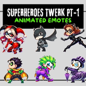 6 SuperHeroes Animated Twerk Emotes Pt-1 | Twitch Emotes Animated | Twerking Emotes | Animated Emotes for Twitch & Discord | Custom Emotes