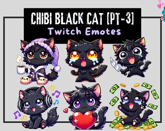 10 Twitch Emotes Chibi Cat Pt-3 | Emotes Twitch | Chibi Emotes | Cat Emotes | Discord Emotes | Kick Emotes | Stream Emotes | Stream Overlay