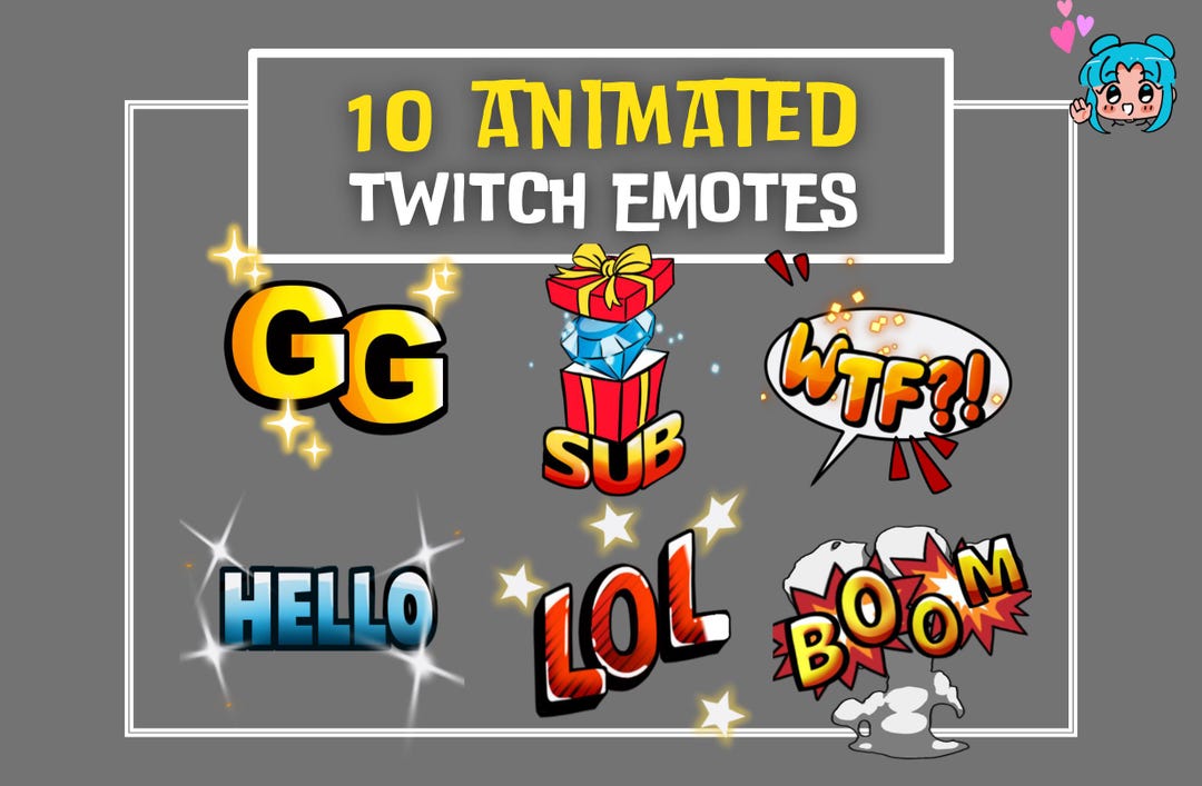 10 Animated Text Emotes | Twitch Text Emotes | Text Emote | GG Emote ...