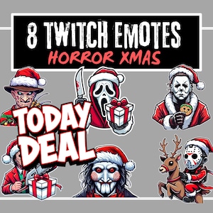 8 Horror Movie Emotes for Twitch | Christmas Emotes | Twitch Emotes | Christmas Emotes Twitch | Emotes Twitch | Xmas Emotes | Horror Emotes