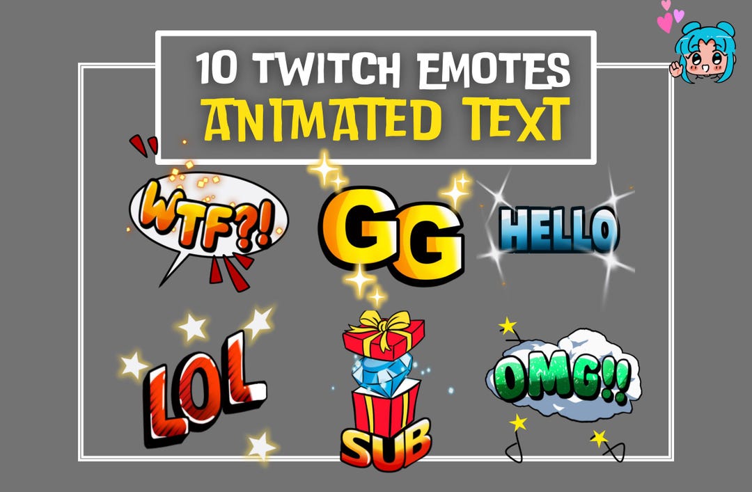 10 Animated Text Emotes | Twitch Emotes | Animated Emotes | Text Emotes ...