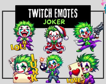 18 Chibi Joker Twitch Emotes | Twitch Emotes | Chibi Emotes | Emote Pack | Discord Emotes | Joker Emote | Kick Emotes | Emotes Twitch