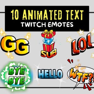 10 Animated Twitch Emotes | Twitch Emotes Animated | Text Emotes | Twitch Emotes | Emotes Twitch | Discord Emotes | Custom Emotes | Emote