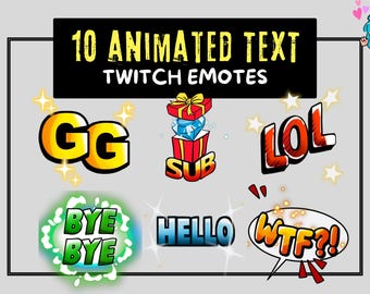 10 Animated Twitch Emotes | Twitch Emotes Animated | Text Emotes | Twitch Emotes | Emotes Twitch | Discord Emotes | Custom Emotes | Emote