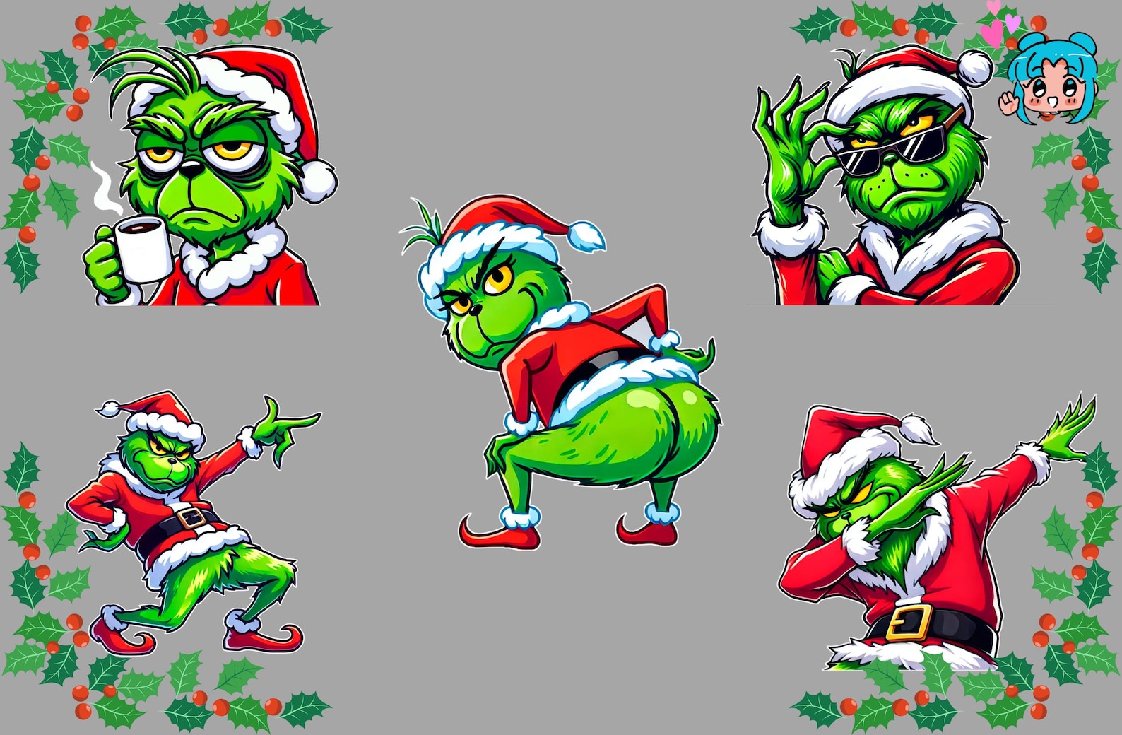 10 Grinch Emotes Animated | Christmas Emotes Twitch | Christmas Emotes ...