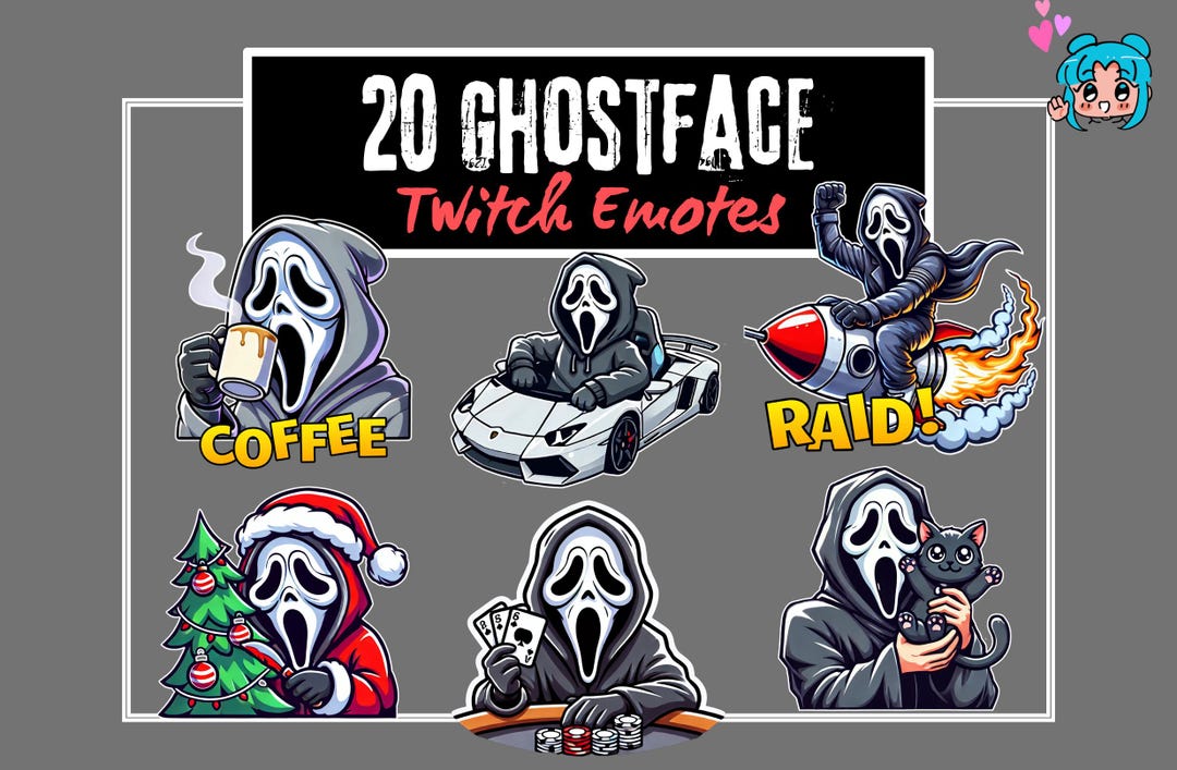 20 Ghostface Twitch Emotes Twitch Emotes Horror Movie Emotes Emote Pack ...
