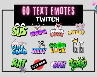 60 Twitch Text Emotes: Acronyms for Streaming Chat (Digital Download)