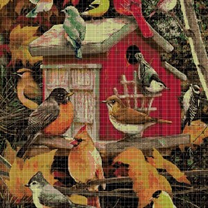 Birds 2 cross stitch pattern in pdf DMC