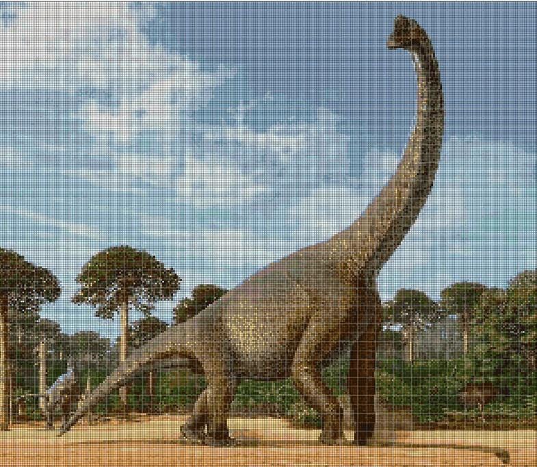 Diplodocus Cross Stitch Pattern in Pdf DMC - Etsy