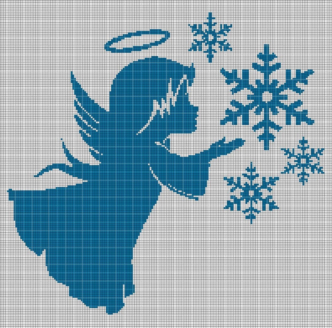 christmas-angel-silhouette-cross-stitch-pattern-in-pdf-etsy