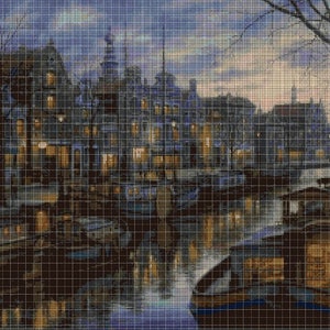Canal life cross stitch pattern in pdf DMC