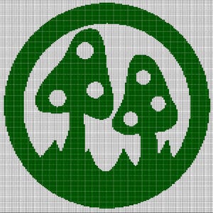 HÄKELN! Grüne Pilze im afghanischen Muster Graph gehäkelt