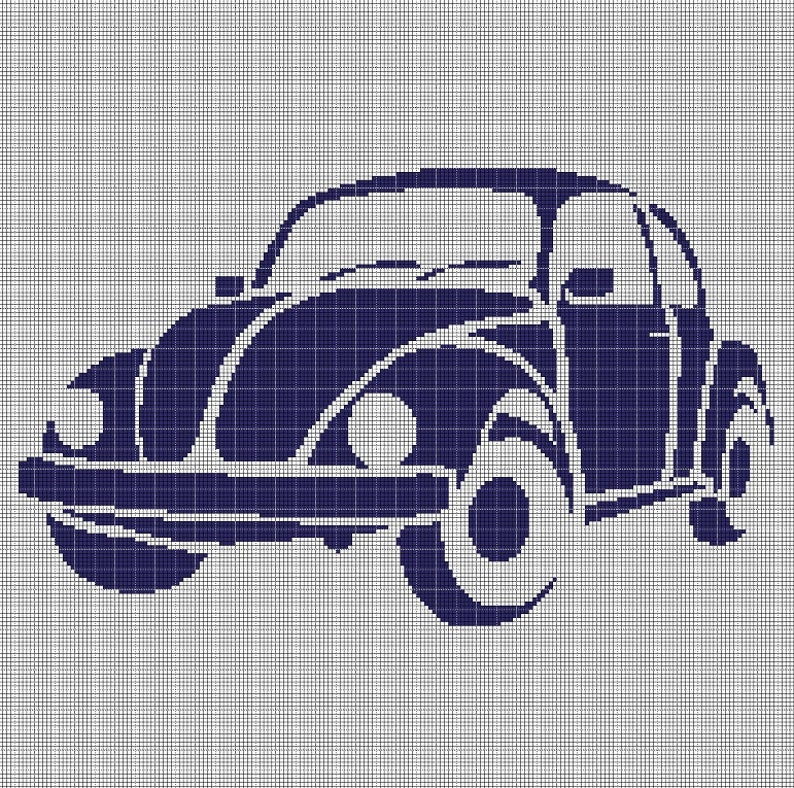 Vw Pattern Volkswagen Beetle Silhouette Cross Stitch Pattern in Pdf - Etsy