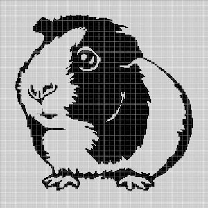 Guinea pig silhouette cross stitch pattern in pdf