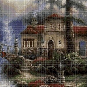 By the river cross stitch pattern in pdf DMC