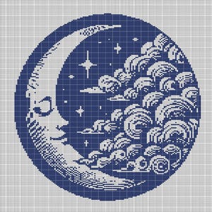HÄKELN! Der Mond in der Nacht mit Graphik der afghanischen Häkelanleitung