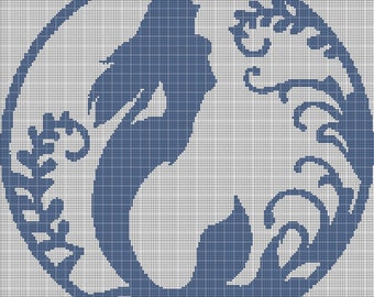 Mermaid Silhouette Cross Stitch Pattern PDF - Instant Download - Etsy
